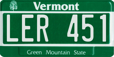 VT license plate LER451