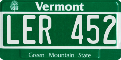 VT license plate LER452