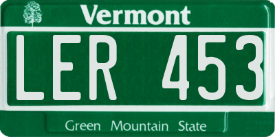 VT license plate LER453