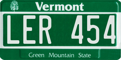 VT license plate LER454