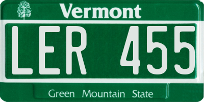 VT license plate LER455