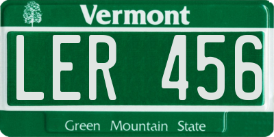 VT license plate LER456