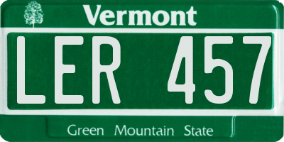 VT license plate LER457