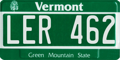 VT license plate LER462