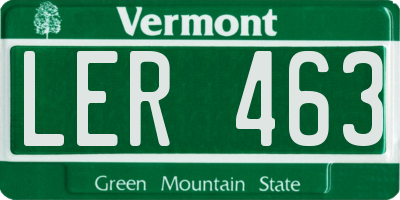 VT license plate LER463