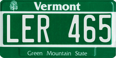 VT license plate LER465