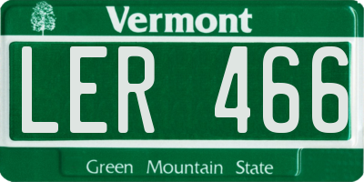 VT license plate LER466