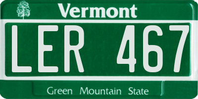 VT license plate LER467