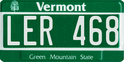 VT license plate LER468
