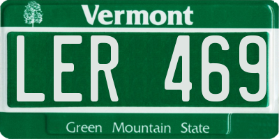 VT license plate LER469