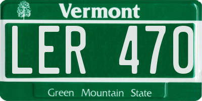 VT license plate LER470