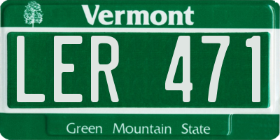VT license plate LER471