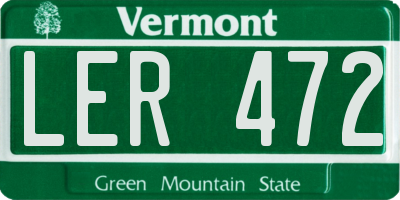 VT license plate LER472