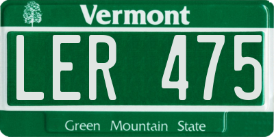 VT license plate LER475