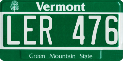 VT license plate LER476