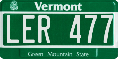 VT license plate LER477