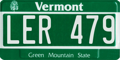 VT license plate LER479