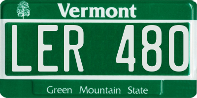 VT license plate LER480