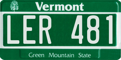 VT license plate LER481