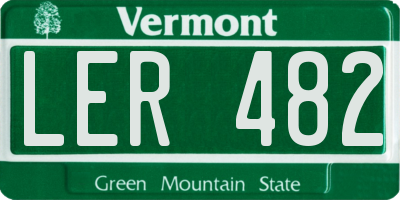 VT license plate LER482