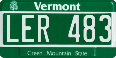 VT license plate LER483