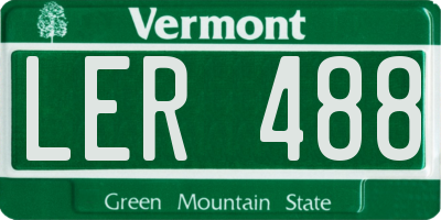 VT license plate LER488