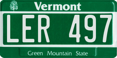 VT license plate LER497