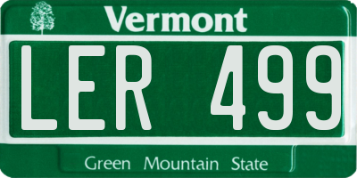 VT license plate LER499