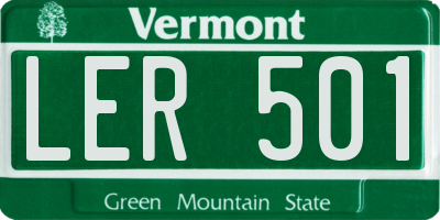 VT license plate LER501