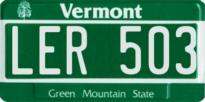 VT license plate LER503