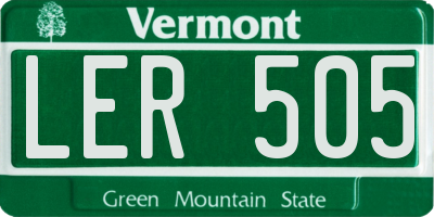 VT license plate LER505