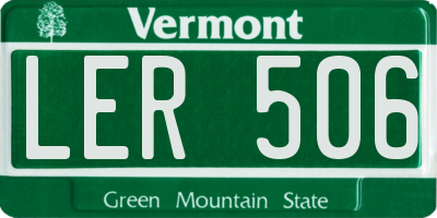 VT license plate LER506