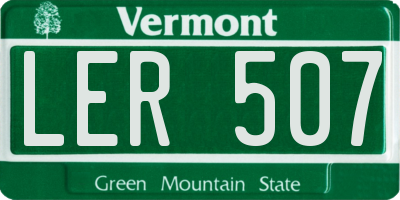 VT license plate LER507