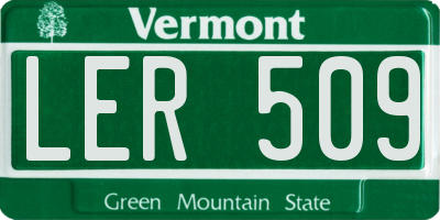 VT license plate LER509