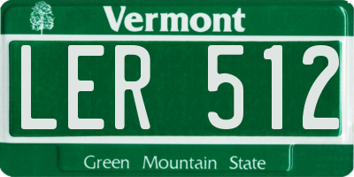 VT license plate LER512