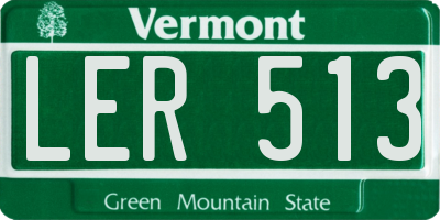 VT license plate LER513