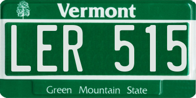 VT license plate LER515