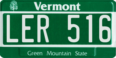 VT license plate LER516