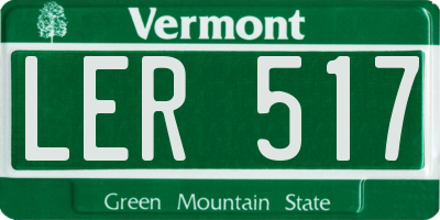 VT license plate LER517