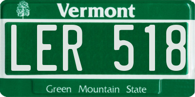 VT license plate LER518