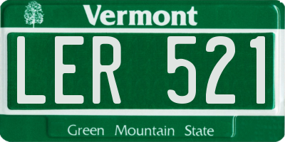 VT license plate LER521