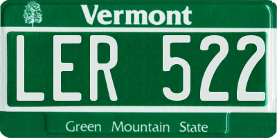 VT license plate LER522