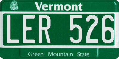 VT license plate LER526