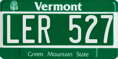 VT license plate LER527