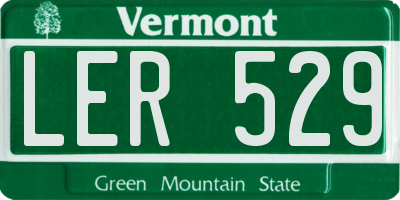 VT license plate LER529