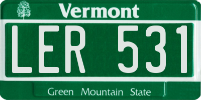 VT license plate LER531