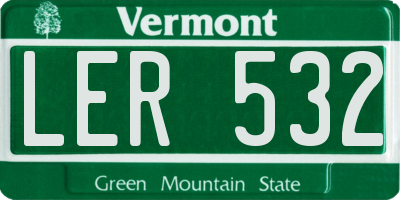 VT license plate LER532