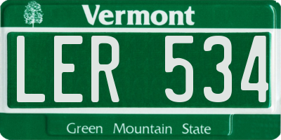 VT license plate LER534