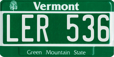 VT license plate LER536