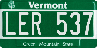 VT license plate LER537